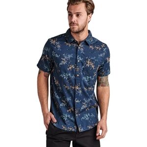 Roark Lantua Short Sleeve Button Up Shirt Blue Size Medium